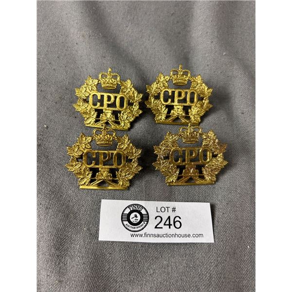 4 Vintage Canada Post Officer Cap Badges WWII Era