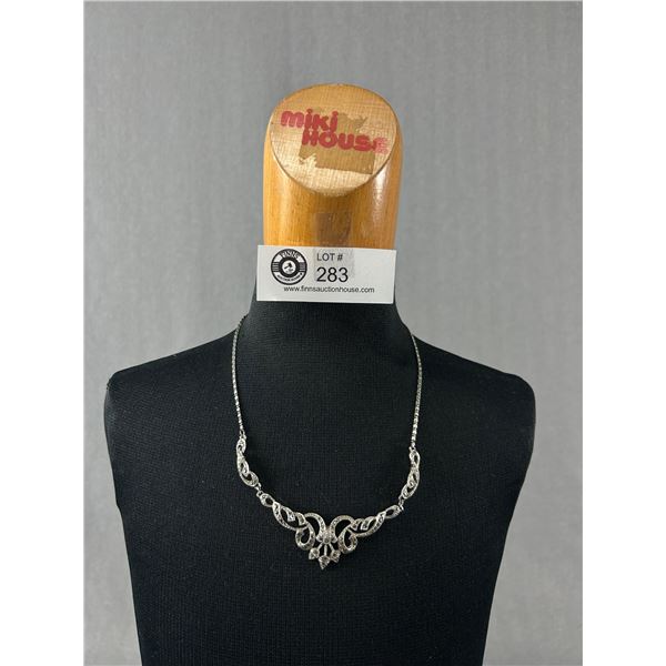 Antique Marcasite Lavalier Necklace