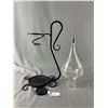 Image 1 : Unique Vintage Wine Decanter with Grape Design Etching
