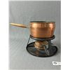 Image 2 : Vintage Copper Pot and Lid and Copper Fondue