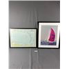 Image 1 : Signed Goodmen Studios/93  Framed Photograph  Sailboat with Native Design 21.25" x 25.25   &  Framed