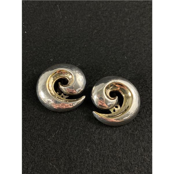 Vintage Sterling Silver (925) Clip On Earrings Designer Brian Tested and Marked and Polished