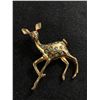 Image 2 : Vintage Bambi Brooch w/ Blue Rhinestone and Matching Earrings Set