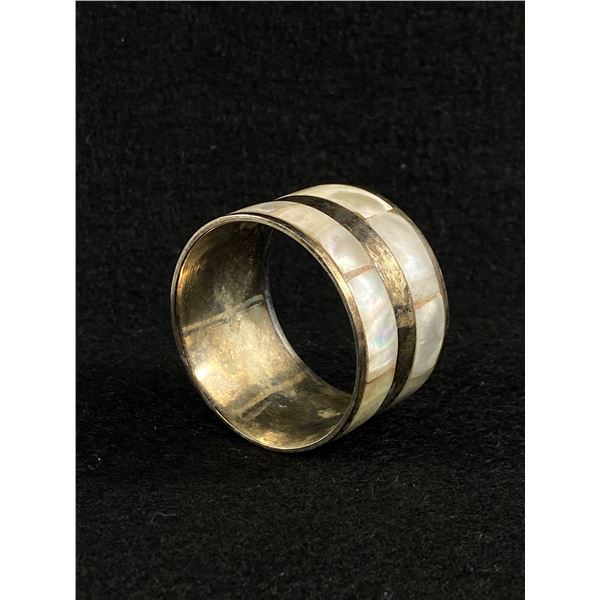 Vintage Silver w/ Mother of Pearl Napkin Ring
