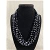 Image 1 : Vintage Triple Strand of Black Crystal Beads Necklace, All Hand Knotted