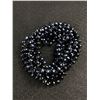 Image 2 : Vintage Triple Strand of Black Crystal Beads Necklace, All Hand Knotted