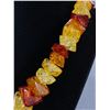 Image 2 : Various Color Amber Resin Necklace Graduated 21" L Original Clasp