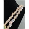 Image 2 : Lovely Double Strand Rose Quartz Stones w/ Pendant Necklace