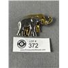 Image 1 : Two Tone Gold + Silver Elephants Brooch in Excellent Condition