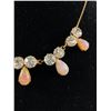 Image 2 : Vintage White + Opaleque Glass Choker Necklace 14" Long, Small Necksize