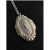 Image 2 : Silver Tone Metal Art Deco Design Hinged Picture Locket Pendant w/ Chain Marked D'orlam