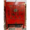 ANTIQUE RED 2 DOOR CABINET