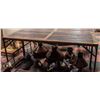 Image 1 : IRON DINING TABLE WITH WOODEN TOP 83" X 30" X 41"