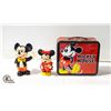 Image 1 : VINTAGE MICKEY MOUSE BANKS/LUNCH KIT- SET OF 3