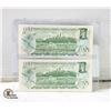 Image 2 : 2 SEQUENTIAL 1973 CANADA $1 BILLS