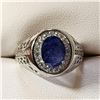 Image 1 : EC679-143 SILVER SAPPHIRE CZ RING