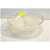 Image 1 : VINTAGE CRYSTAL SERVICE PLATE/BOWL SET