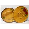 Image 1 : VINTAGE WOOD SERVING PLATTERS HAND PAINTED