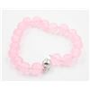 Image 1 : #331-PINK JADE BEAD BRACELET 7.5"