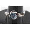 Image 1 : #207-SWISS BLUE TOPAZ & CZ RING SIZE 8.25