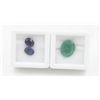 Image 1 : #137- HEATED SAPPHIRE 3.65 CT  & EMERALD 6.05CT