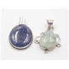 Image 1 : #176-NATURAL LAPIZ LAZULI & PRENITE PENDANT