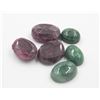 Image 1 : #27-GREEN EMERALD & RUBY GEMSTONES  79.75 CT