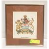 Image 1 : "THE ARMS OF ALBERTA" FRAMED PRINT 11.5" X 10.5"