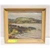 Image 1 : FRAMED FOLK ART ORIGINAL ON CANVAS BOARD "LAKE-