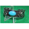 Image 1 : 1)  TIBETAN SILVER AND TURQUOISE  .75" WIDE CUFF