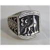 Image 1 : MENS 925 SILVER HALLMARKED HOWLING WOLF RING