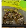 Image 1 : ESTATE MULTI STONEÿ HOOP EARRINGS IN BOX-ESTATE