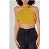 Image 1 : 29)  MUSTARD COLORED FRONT KNOT WRAPPED BUSTIER, N