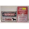 Image 1 : 2 PCS WARNING AND PRIVATE PROPERTY METAL TIN SIGNS