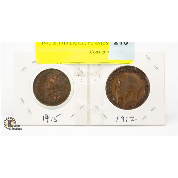 1912 & 1915 LARGE PENNIES