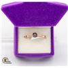 Image 1 : #19-10K ROSE GOLD RING WITH NATURAL BLACK DIAMOND
