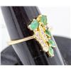 #101-UNHEATED EMERALD & CZ GEMSTONE RING SIZE 5.75