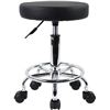 Image 1 : NEW KKTONER PU LEATHER ROUND ROLLING STOOL