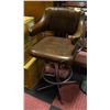 Image 1 : BROWN LEATHER BAR HEIGHT SWIVEL CHAIR