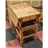 Image 2 : WOODEN TEA CART H-28.75" W-21" L-30"
