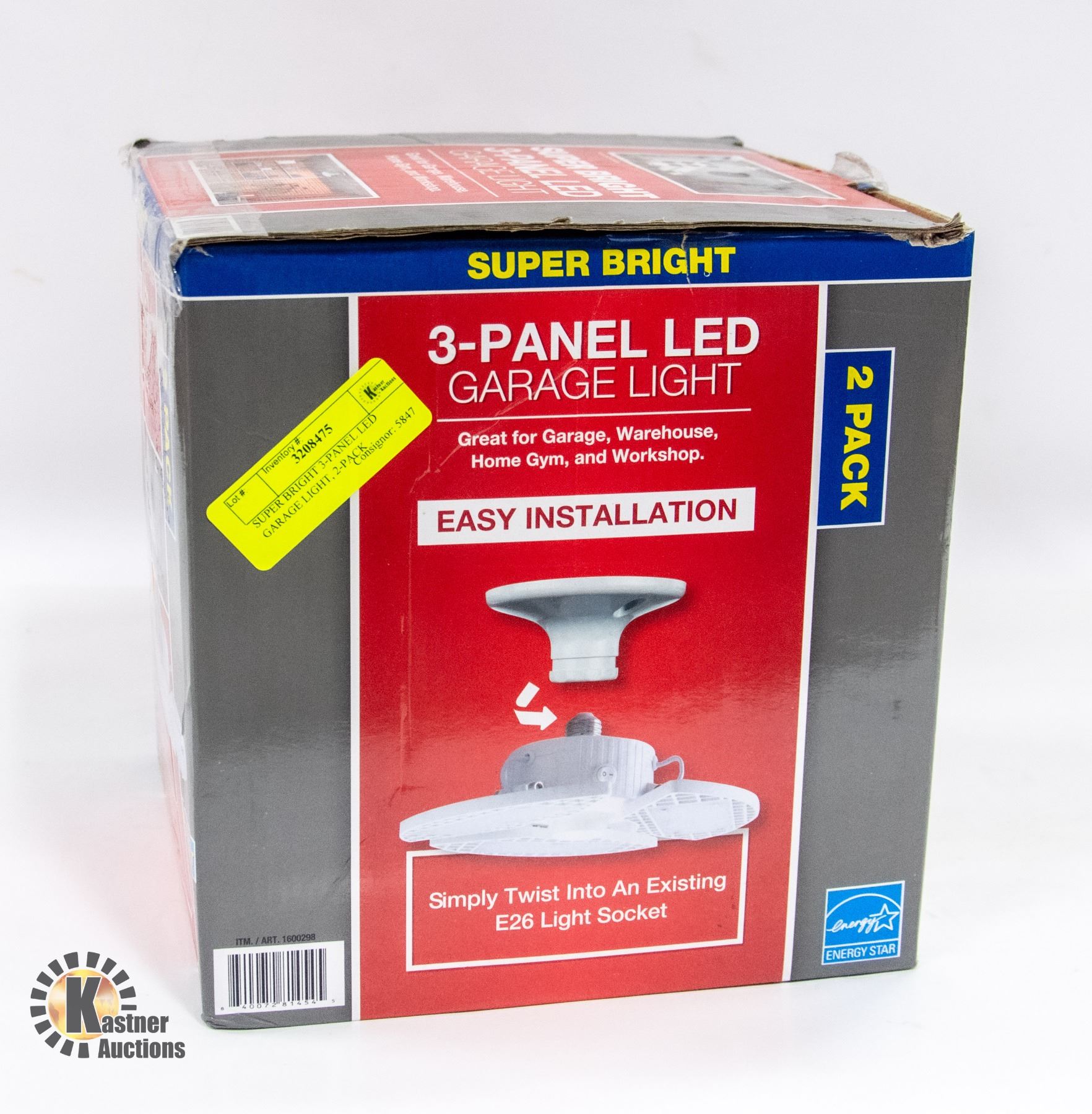 3 Panel Led SUPER BRIGHT 3-PANEL LED GARAGE LIGHT, 2-PACK
