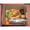 BOX OF PERCUSSION INSTRUMENTS TAMBORINE,MARACCAS,