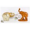 Image 1 : 2 LARGE ELEPHANTS, WOOD & CERAMIC