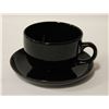Image 1 : USED OVER-SIZED BLACK CAPPUCCINO CUP WITH SAUCER
