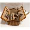Image 1 : PICNIC SET IN WICKER BOX, THERMOS, CUPS ETC