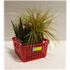 PAIR OF FAUX GRASS DECOR "POTTED" PIECES