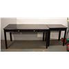 Image 1 : BLACK DESK H-30" W-28" L-59.5" W/SIDE TABLE H-30"