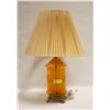 Image 1 : 28" AMBER MID CENTURY LAMP BRASS CLAW