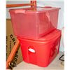 2 STORAGE TOTES W/ LIDS