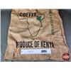 Image 2 : Burlap COFFEE Sack  "CAFÉ IMPORTS" (Stamping Both Sides) (40"H x 24"W) (SEE PICS!)